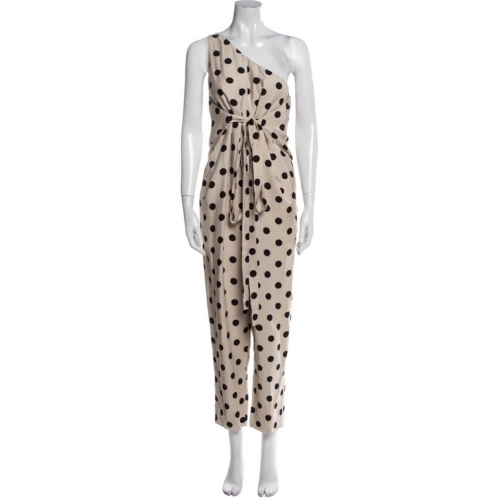 Hatch The Shay One Shoulder Polka Dot Maternity Jumpsuit XS | Hatch